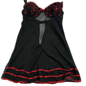 TRUFFLES Baby Doll Black with Red Hearts Size Med